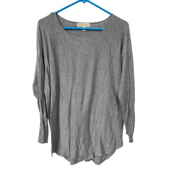 MICHAEL Michael Kors Long Sleeve Tunic Top Plus Size 1X Heather Gray Minimalist - Picture 1 of 7